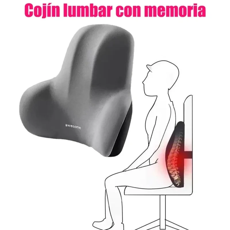 Memory Foam Lumbar Back Cushion for Car Office Gaming Chairs and Postpartum Waist Support Multi Functional Pain Relief Pillow