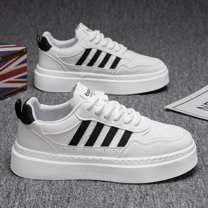 

Men's Spring New Breathable Casual Thick Bottom Sports Shoes Student Fashion White Shoes Comfortable All-Match Leisure Board ...