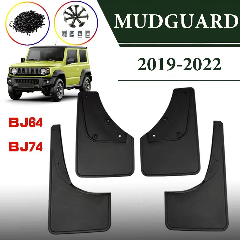 

4pcs For Suzuki Jimny Sierra 2019~2022 JB64W Accessories JB74W MudGuards Splash Guards Mud Flaps Front Rear Wheel Fender Auto