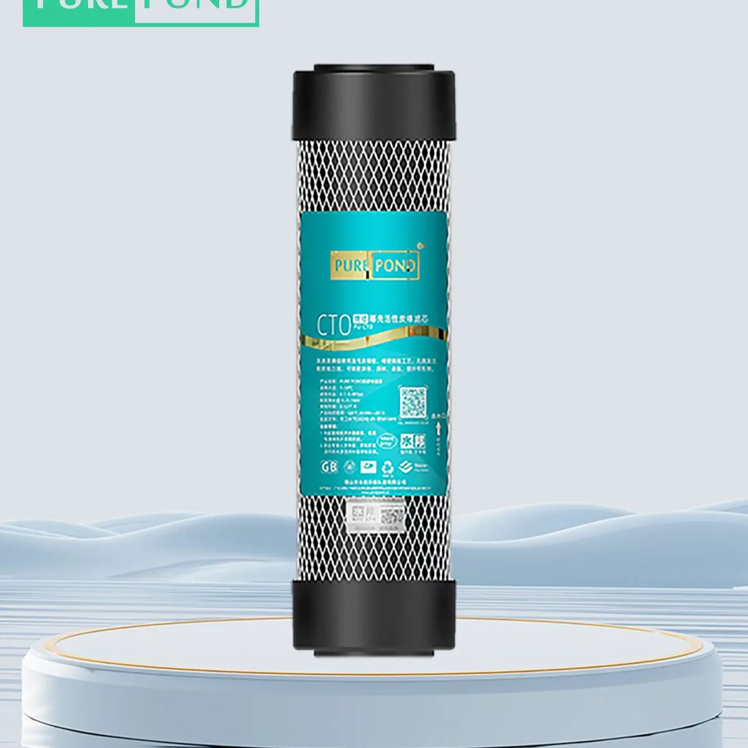 4-Pack 10 x 2.5 CTO Carbon Block Water Filter Compressed Activated Carbon Cartridge Chlorine Odor Removal for Whole House RO