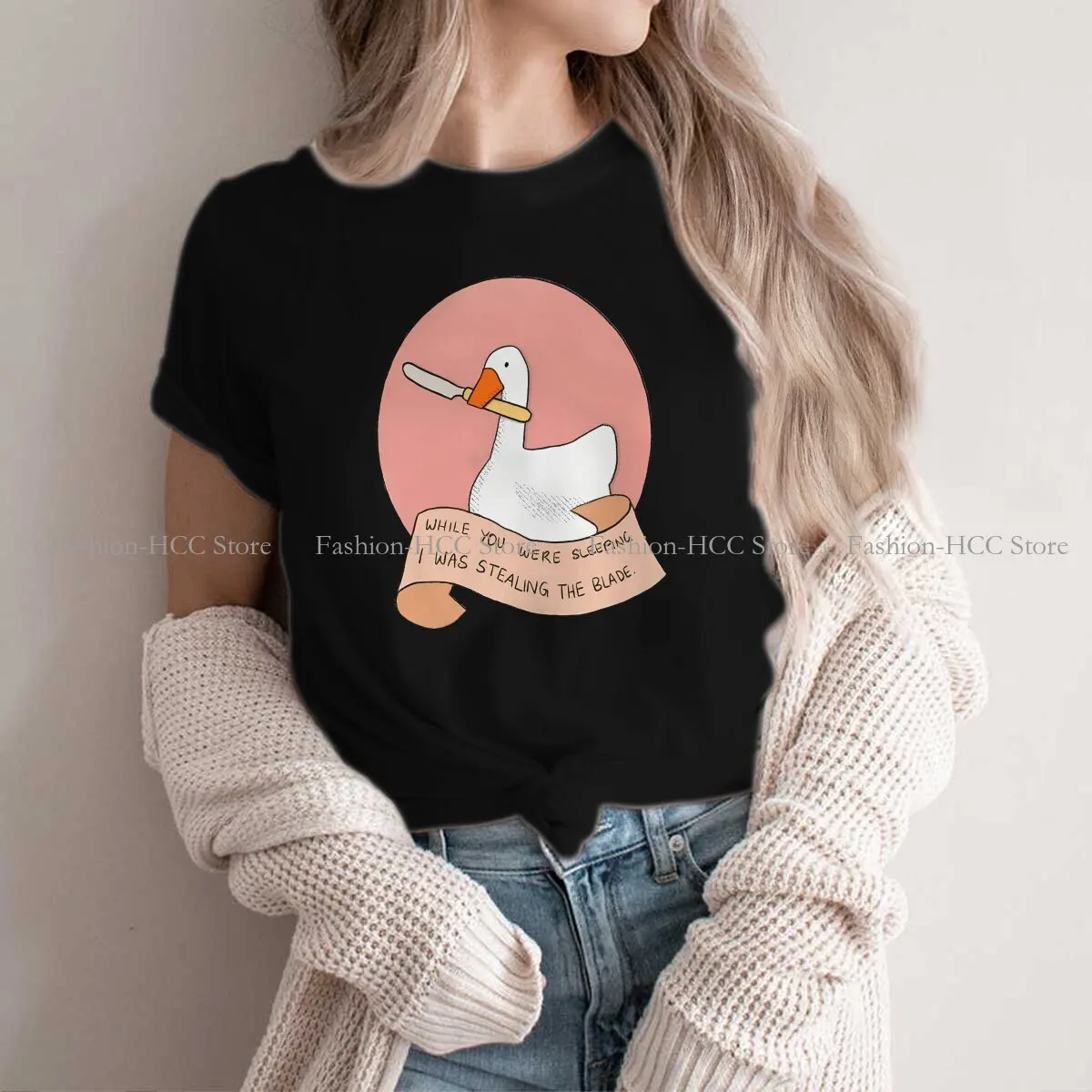 Studying The Blade Unique Polyester TShirt Untitled Goose Game Comfortable New Design Gift Idea T Shirt Short Sleeve