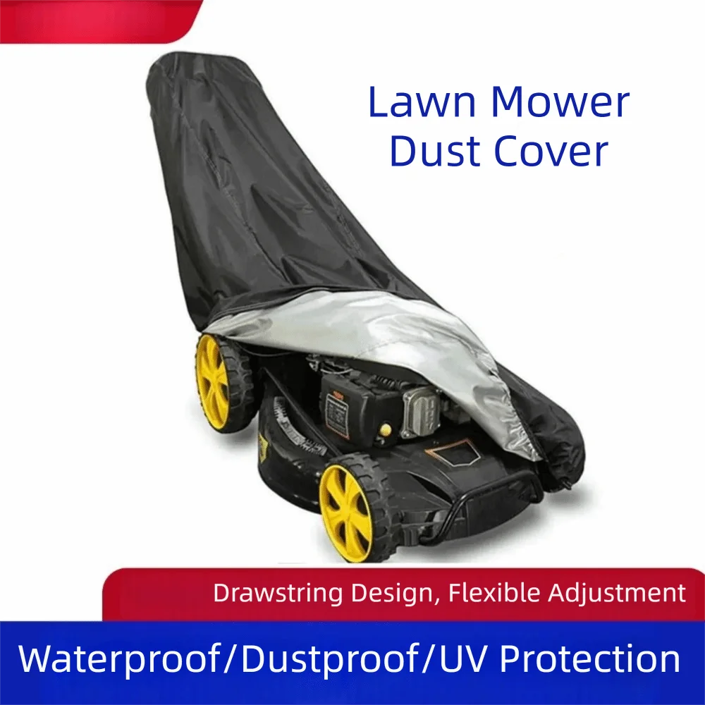 Oxford Cloth Lawn Mower Cover Waterproof UV-Resistant Heavy-duty Mower Cover Dustproof Snowproof Trimmer Cover Outdoor