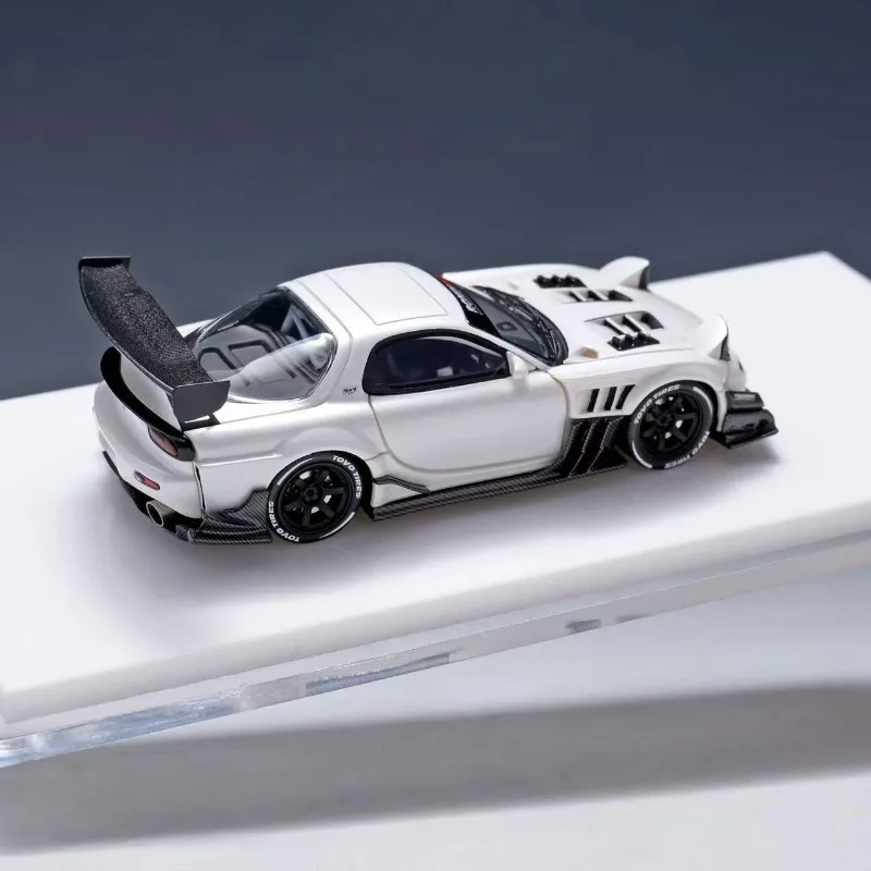 MINICRAFISMAN 1:64 Mazda RX7 FD3S TCP Magic Cast-pressed Resin Car Model, Boys' Collection Decoration Item, Gift for Friends.