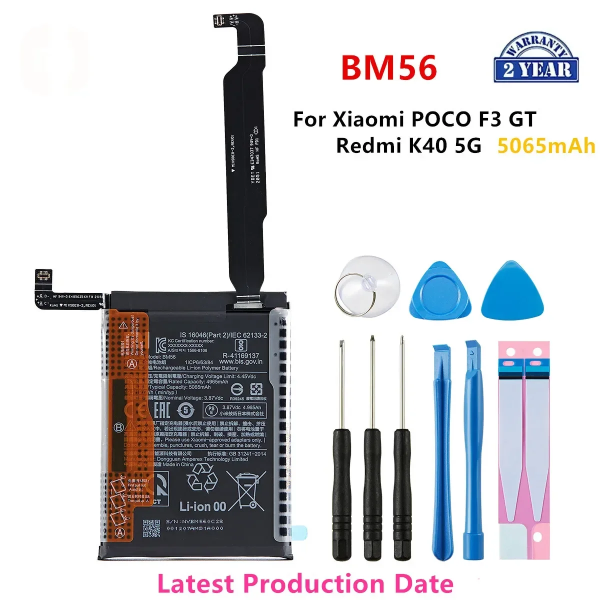 Brand New BM4P BM4S BM4Y BN53 BN59 BM4J BN63 BM56 BM57 BM5D BM4U BN5A Battery For Xiaomi Redmi K50 Pro/K40 5G/K40 Pro/K30