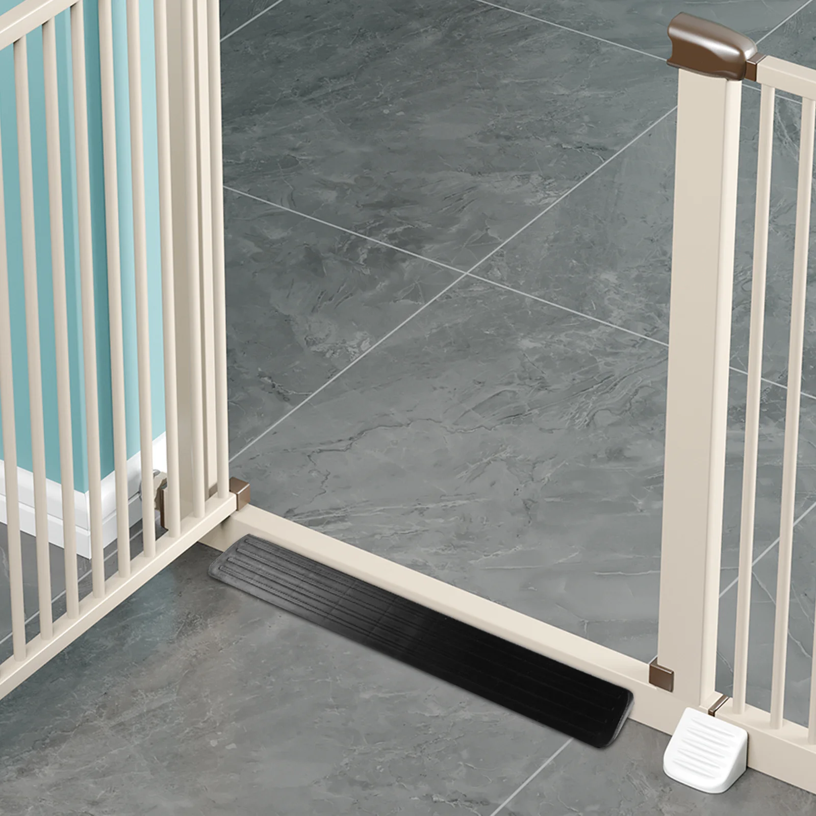 2 قطعة منحدر عتبة لبوابة الطفل الحيوانات الأليفة درج السلامة الدرابزين المضادة للركلة حماية داخلي الكلب القط الباب ملحق الطابق الارتفاع #5