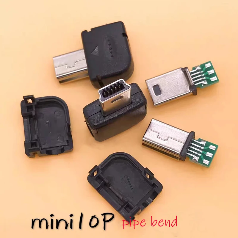 10P Stecker USB Mini 10 Pin DIY Mobile Datenkabel Zubehör Schnittstelle Mobile Stecker Stecker Gerade/gebogene Shell drei Stück Set – Detail 4