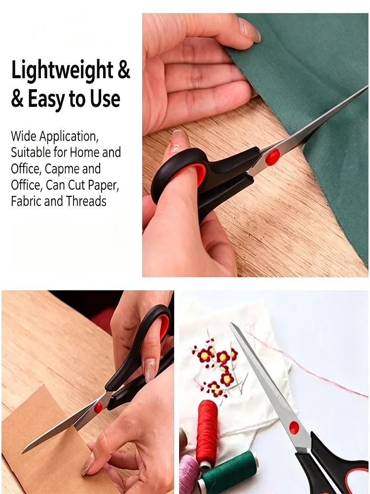 3-Piece Set Ultra-Sharp Stainless Steel Scissors Multi-Functional Office Scissors Comfortable Grip Design Hand Universal
