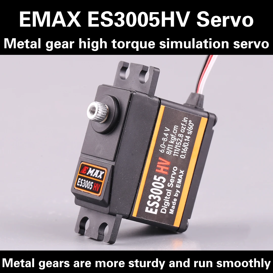 

EMAX ES3005 HV ES3005HV Универсальный высоковольтный металлический Шестеренчатый цифровой сервопривод 43g для радиоуправляемого неподвижного крыла 450 550 Запчасти для вертолета