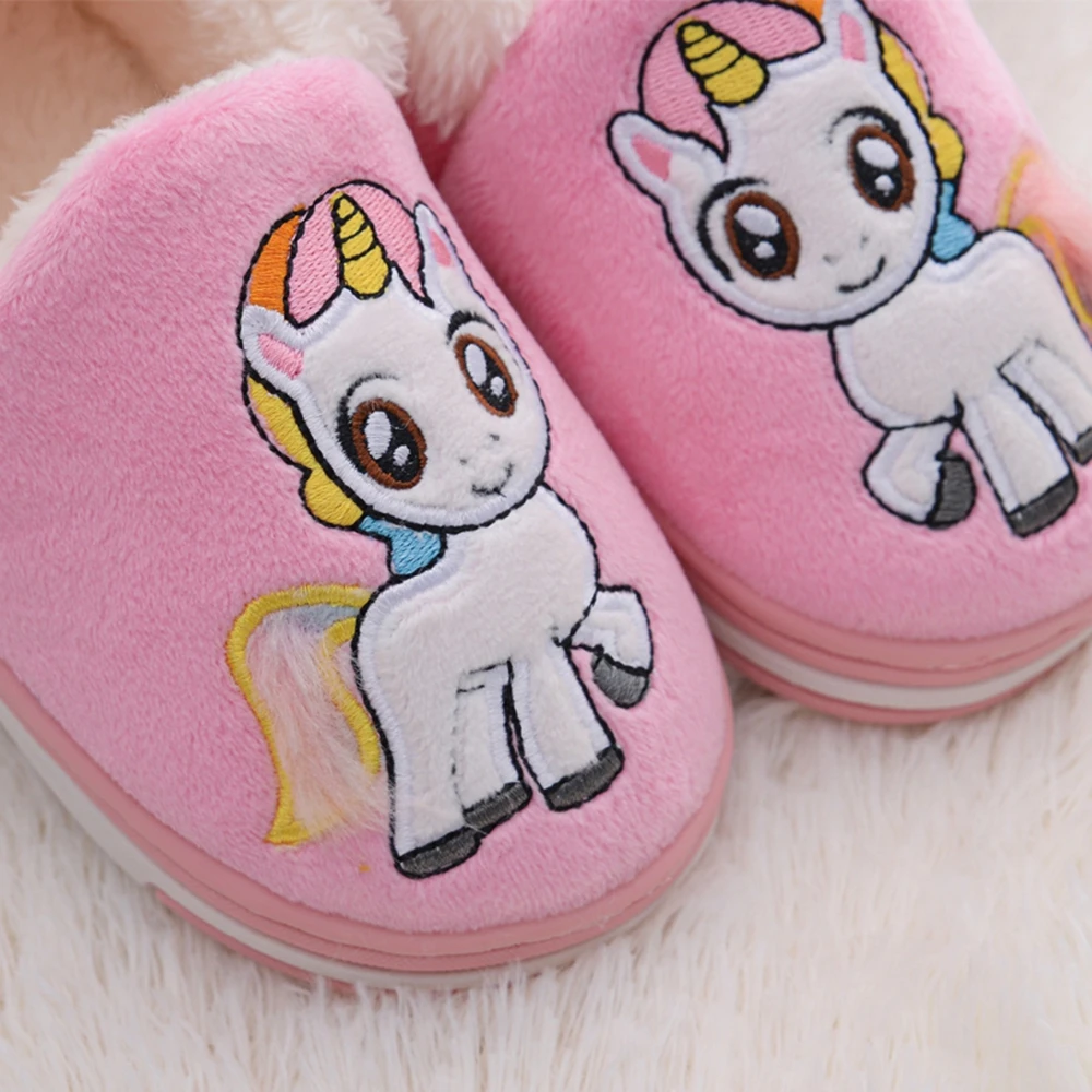 New Toddler Girls Slippers Winter Shoes Little Kids Casual Home Wear Baby Warm Anti-slip Loafers Cartoon Children House Footwear