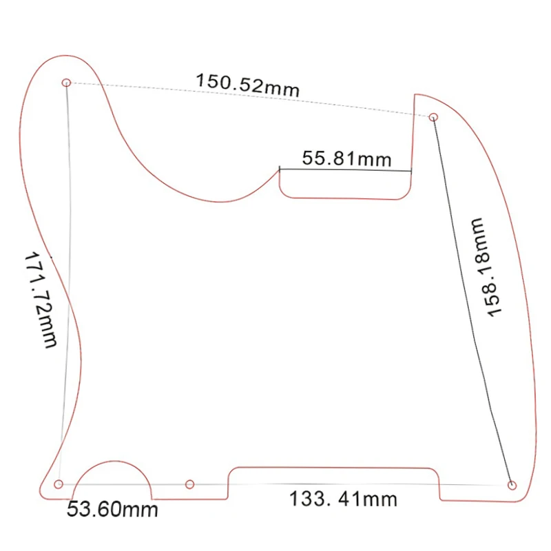 Pleroo Custom Parts -For US Left Handed Standard 5 Screw Holes 52 Year Tele Telecaster DIY Blank Guitar Pickguard Scratch Plate