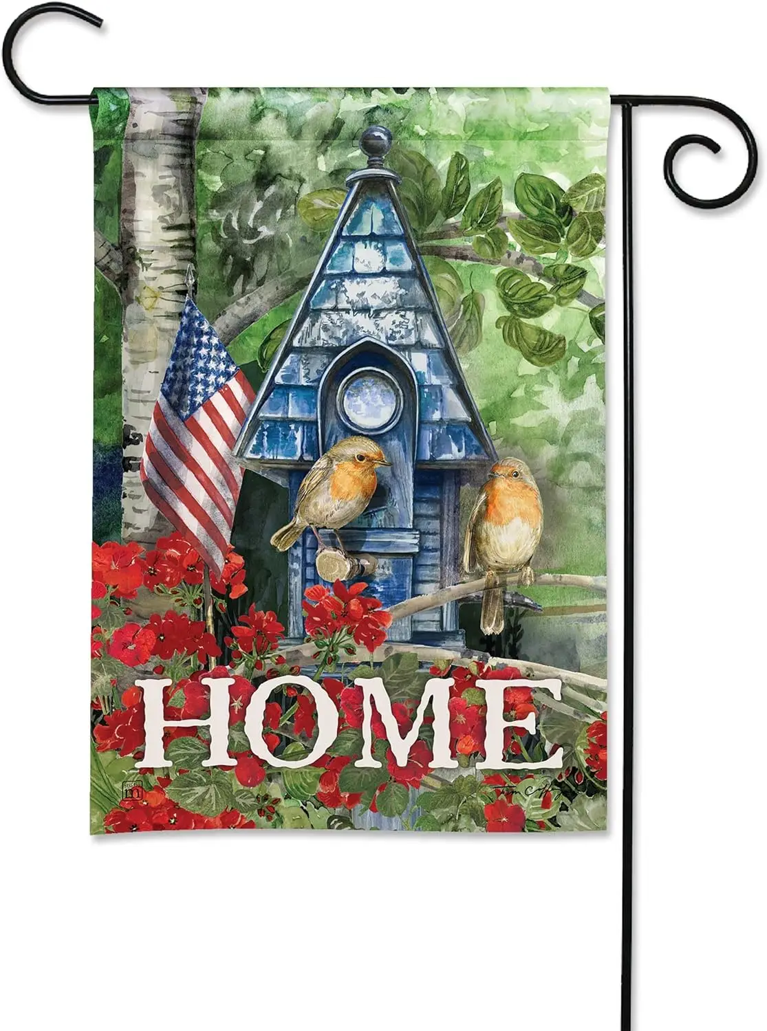 Studio M Double Sided Outdoor Flag Decoration for Landscaping, Gardens, and Yards, Standard 12.5 x 18 Inch SolarSilk Fabric, LLG