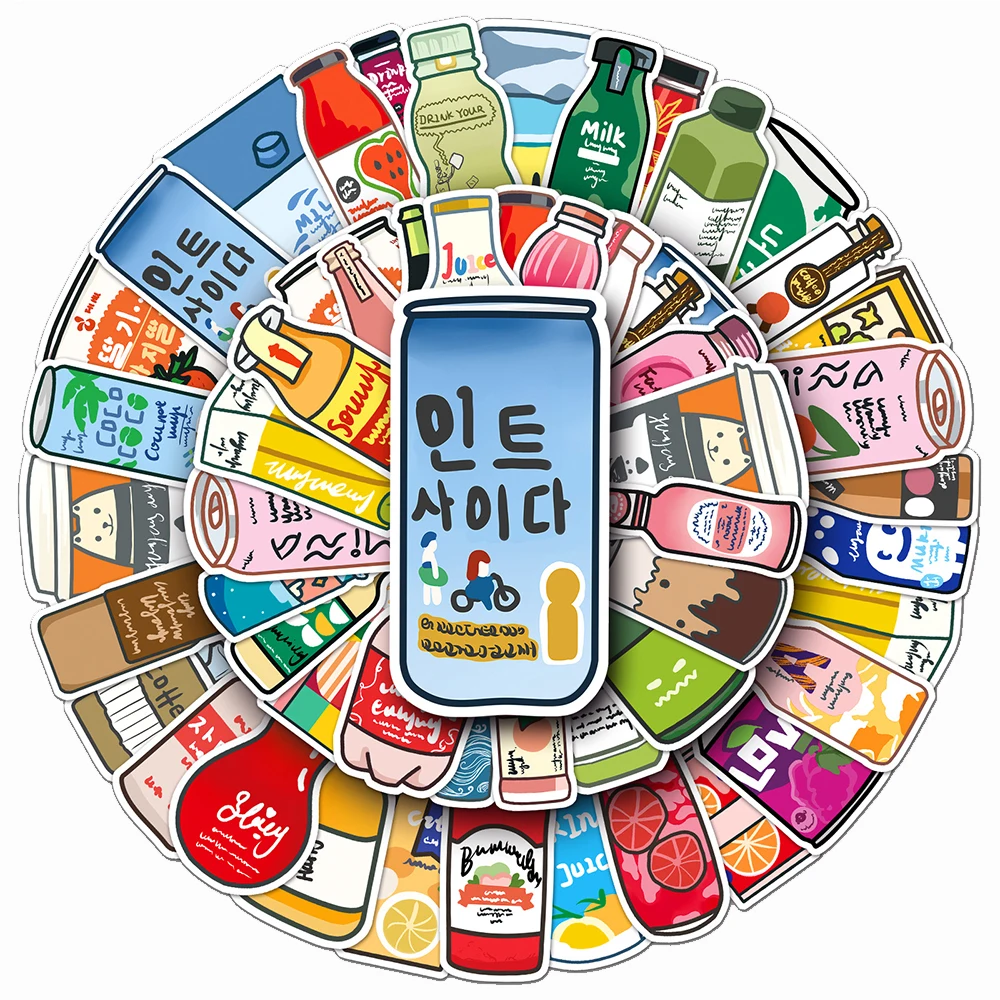 10/30/50 stücke Nette Cartoon Trinken Flasche Aufkleber Kreative Graffiti Aufkleber Spielzeug DIY Schreibwaren Helm Laptop Dekoration Aufkleber Pack