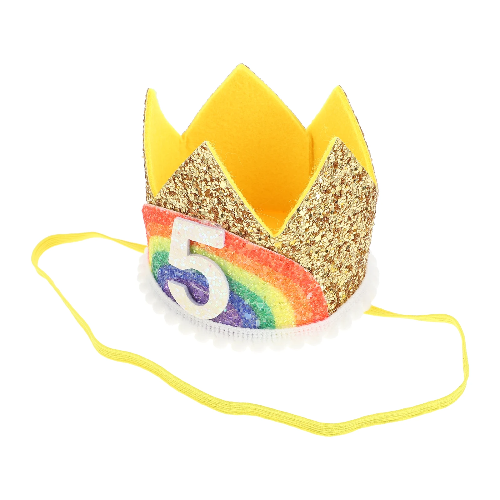 

Rainbow Birthday Crown Kids Tiara Performance Hairb Unique Design Delicate Crown Party Photo Prop Lovely Decor