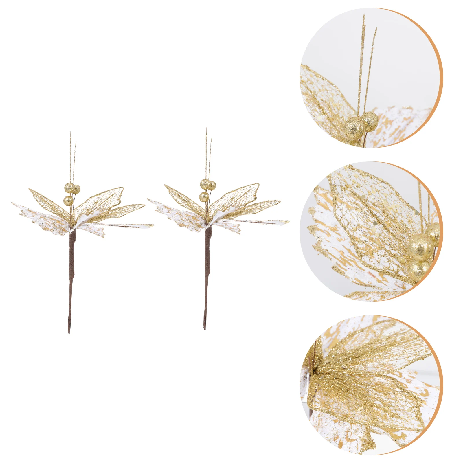 

2 Pcs Christmas Flower Artificial Flowers Garlands for Decoration Cloth Decorative