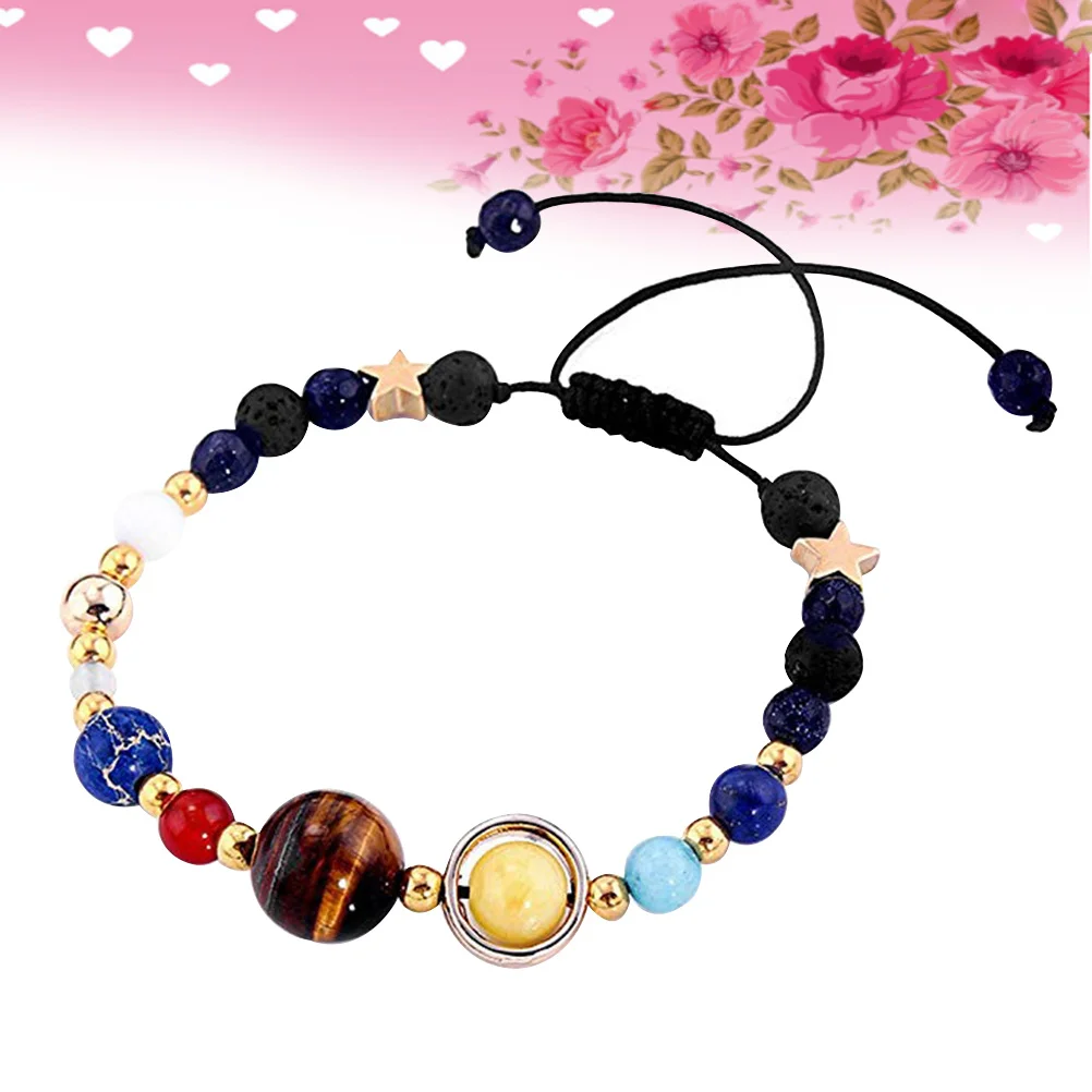 

2pcs Solar System Planet Beaded Bracelet For Women, Handmade Universe Themed Bangle Astrological Space Jewelry Gift