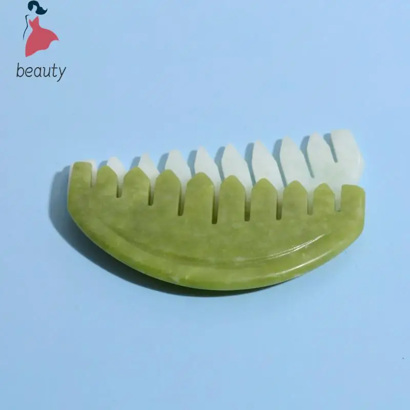 Peine rascador de piedra Natural para masaje Guasha, herramienta de belleza para la cabeza, Jade corporal, Spa, terapia de acupuntura