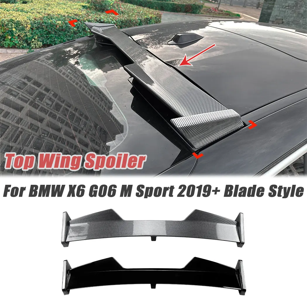 Car Top Wing Spoiler Tail Rear Wing For BMW X6 G06 M Sport 2019+ Blade Style Splitter Auto Fixed Wind Wing Exterior Accessories