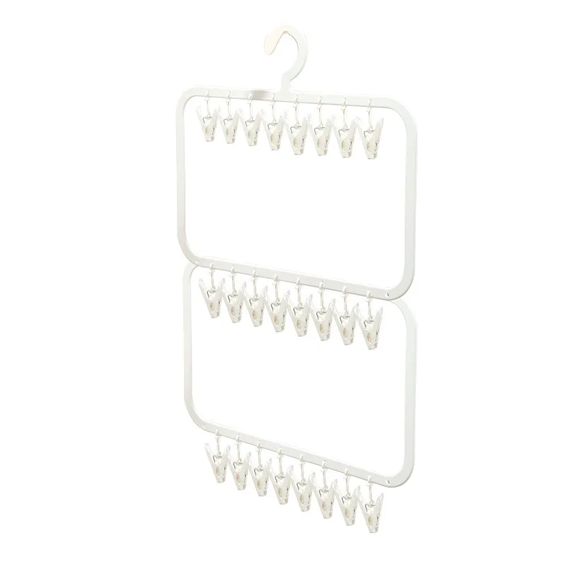 Multi-Layer Hanging Clothes Hanger with Clips for Socks, Underwear