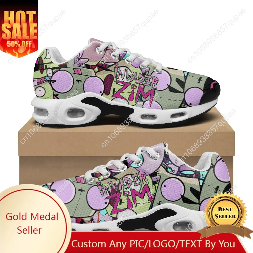 Zim Anime Air Cushion Sports Sneakers Shoes Invader Cartoon Mens Womens Teenager High Quality Footwear Custom Made Mesh Sneaker