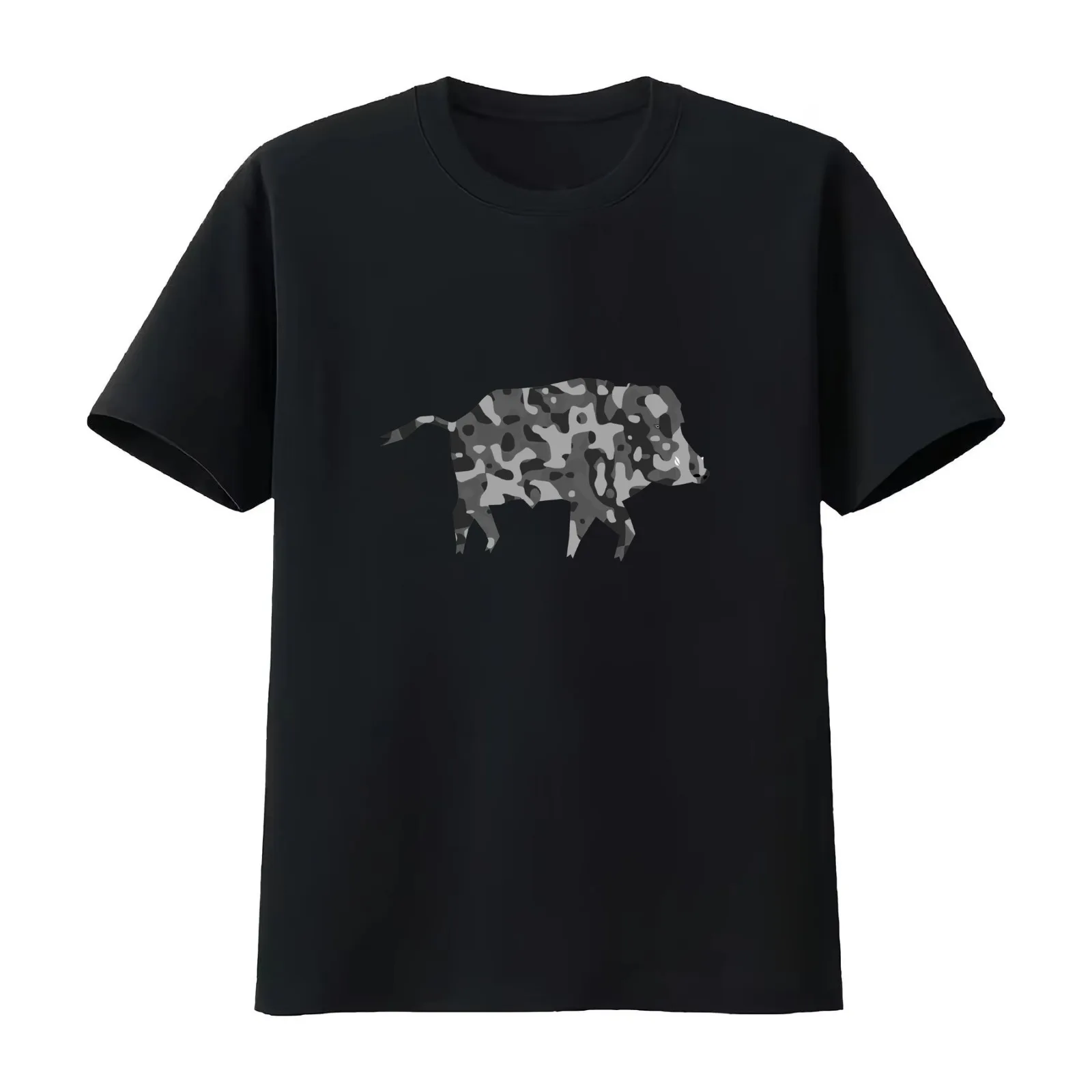 OBV - Wild boar profile #1 T-Shirt Summer Casual Cotton Tee Oversized Streetwear Tops Vintage Graphic Print Unisex Men Women