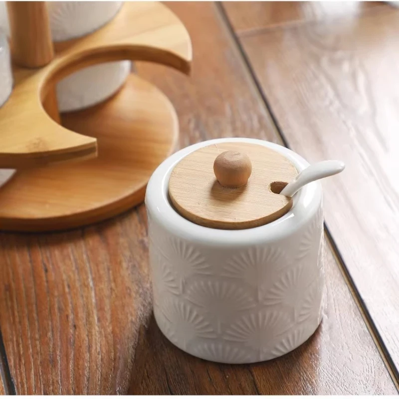 

Современный набор баночек для специй, минималистичные кухонные контейнеры с герметичными крышками и подставкой, многосекционная подставка для специй для столешницы, декор для столовой