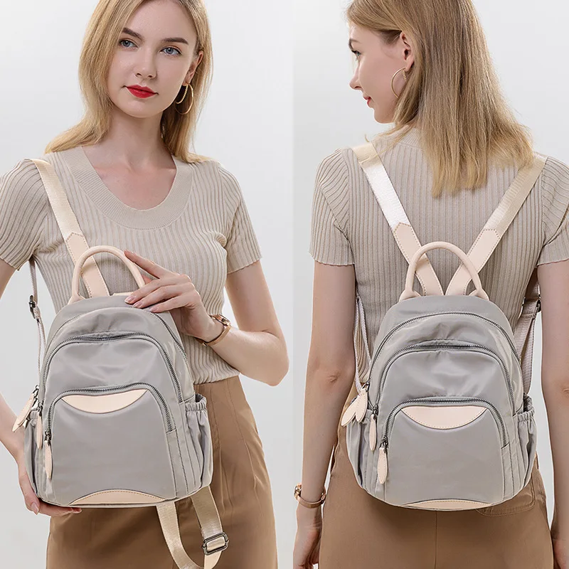 Oxford Cloth backpack for women, large-capacity casual travel backpack in contrasting colors, student schoolbag