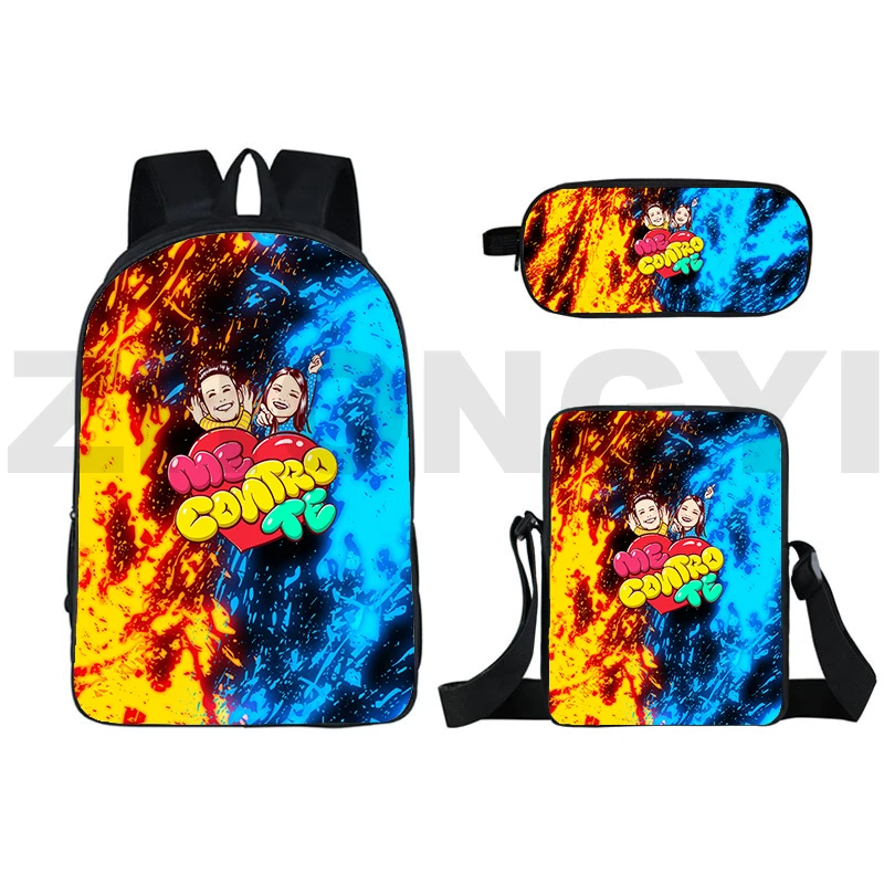 3 Pcs/Set Funny Cartoon Me Contro Te Backpacks 3D Anime Harajuku Me Contro Te Rucksack Big School Bags for Girls Work Travel Bag