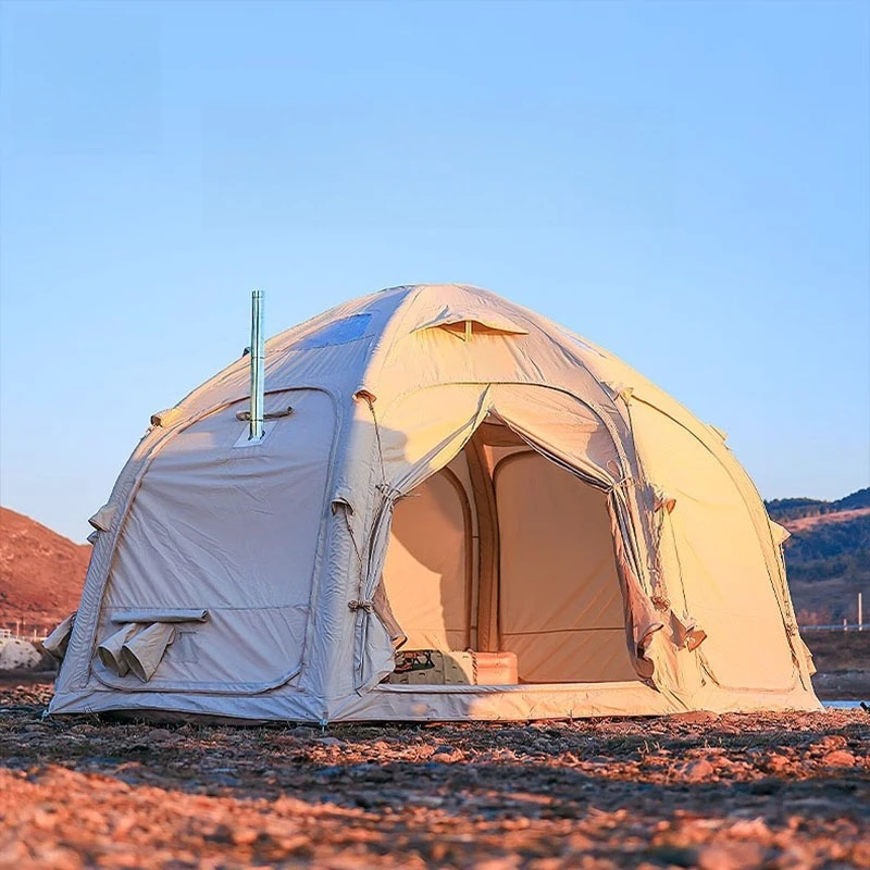 Inflatable tent outdoor rain and sun protection camping geodesic tent quick open camp air tent