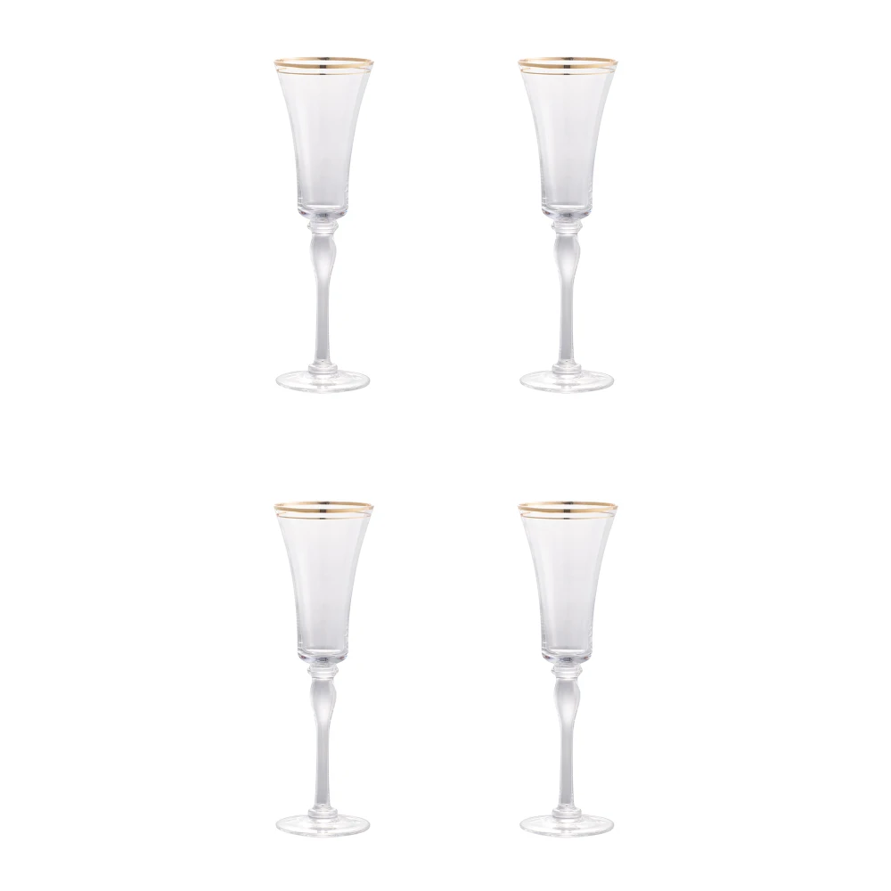 

D3x9.8" Felicity Flute with Gold Rim, Set of 4 /6oz