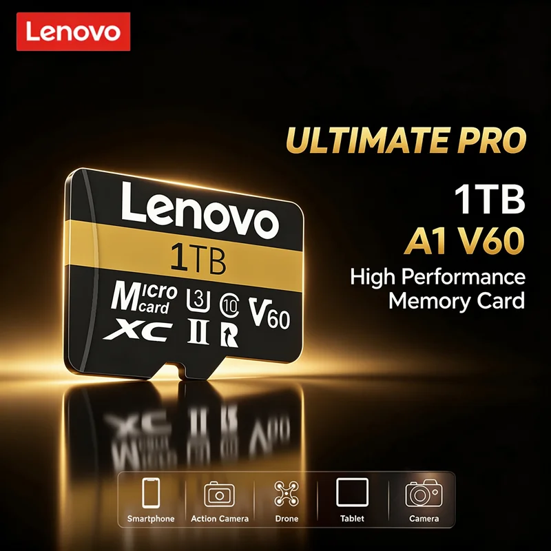 Lenovo 1024GB Micro SD Card 512GB Full HD Video TF Flash Memory Card 256GB 128GB Class10 for GPS MP4 Home Security Camera