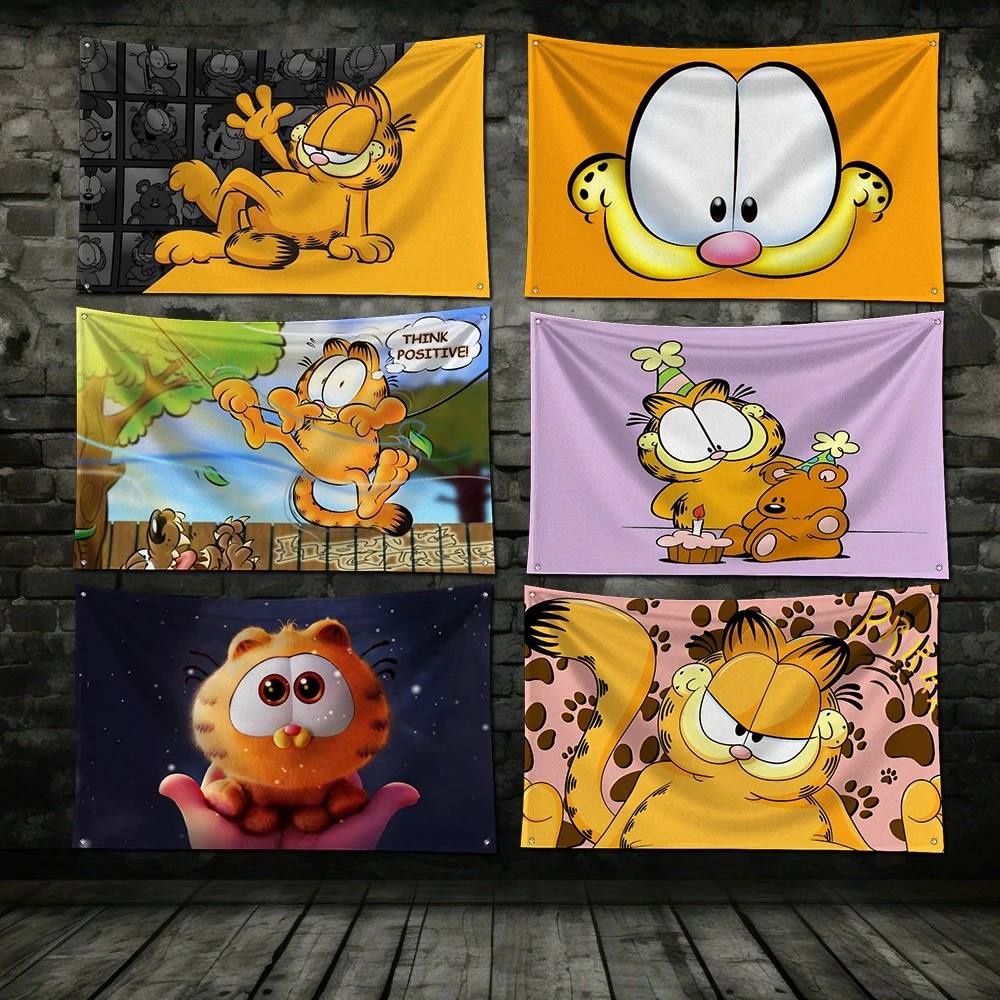 3x5ft G-Garfields Car Flag Polyester Printed Banner For Garage Wall Art Outdoor Decoration Renovation With Brass Grommet