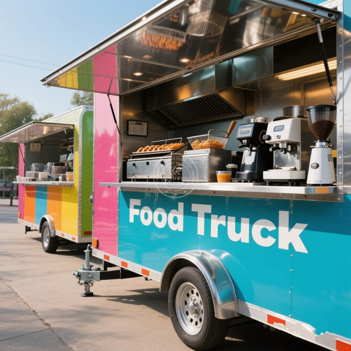 

Retro High-end Food Truck Trailer Street Mobile Food Cart Outdoor Kitchen Fast Food Truck with Cooking Equipment for Sale