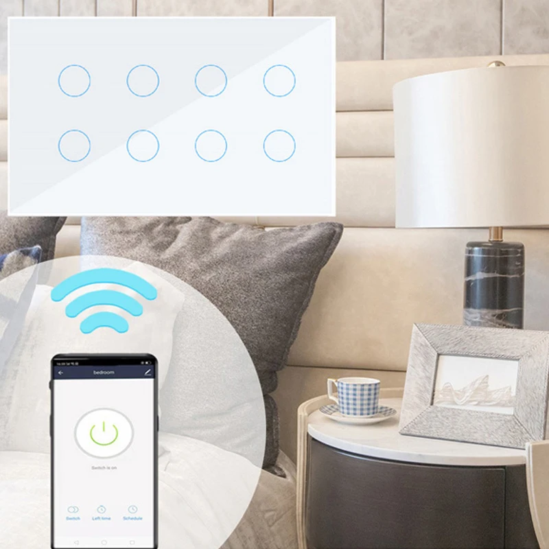 Imagem -04 - Xiaomi-tuya Zigbee Interruptor Inteligente de Luz de Parede 10 Gang Touch Switch Controle Remoto sem Fio para Alexa Google Home Voice Control