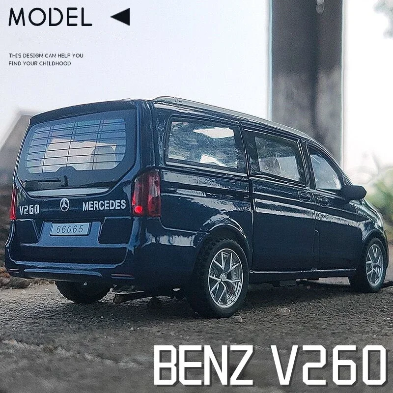 1:32 Benzs V260 MPV Alloy Car Model Diecast Metal Toy Vehicle Car Model Sound and Light Collection Childrens Toy Gift F178