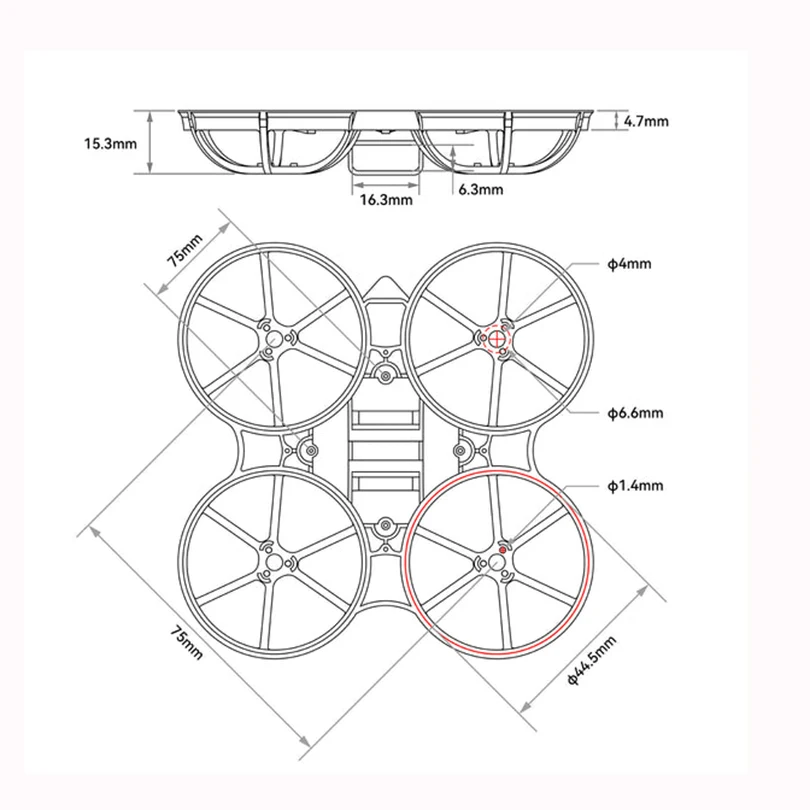 BETAFPV Meteor75 Air 75mm Brushless BWhoop Frame Ultra-Light Micro Air Canopy Suit for BETAFPV Meteor75 FPV RC Drone