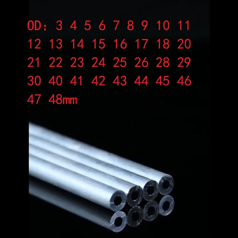 Aluminium Tube OD 3 4 5 8 10 12 15 16 18 20 22 24 25 26 28 30 40 41 42 43 44 45 46 47 48mm Round 6061 Aluminum Alloy Metal Pipe