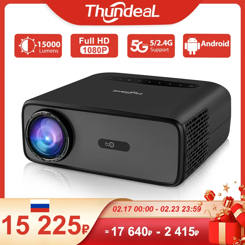 ThundeaL Full HD Projector TD97 Pro 1080P 2K 4K Video Portable Projector WiFi 6 Android Home Theater TD97Pro 3D Smart Proyector