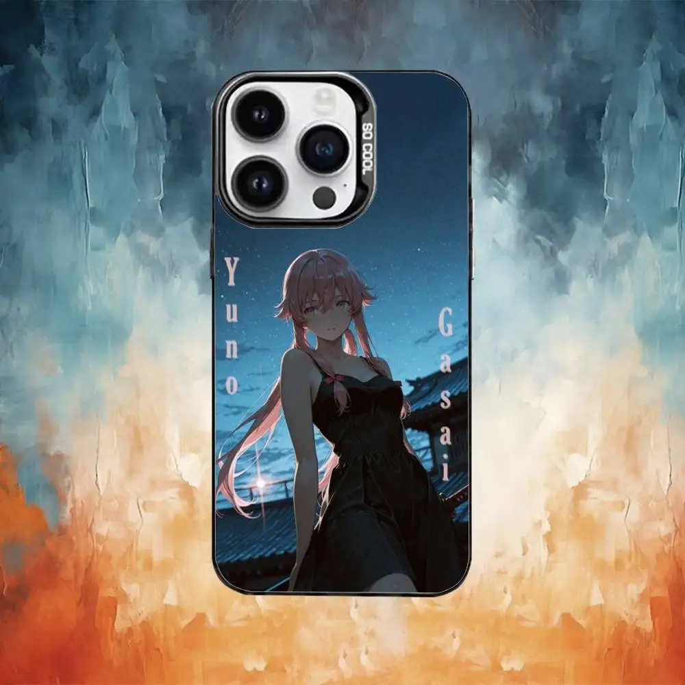 حافظة هاتف M-Mirai Anime Nikki لهاتف iPhone17,16,15,14,13,12,11 Plus، Pro Max غطاء مقاوم للصدمات من الحلوى السوداء غير اللامعة #3