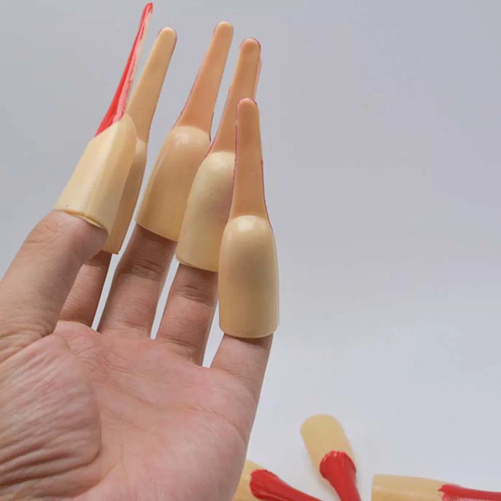 Creatieve Ghost Zombie Heks Vinger Set Lange Vingers Decoraties Halloween Nep Vingers Grappige Rode Ghost Claw Prop Kostuumfeest