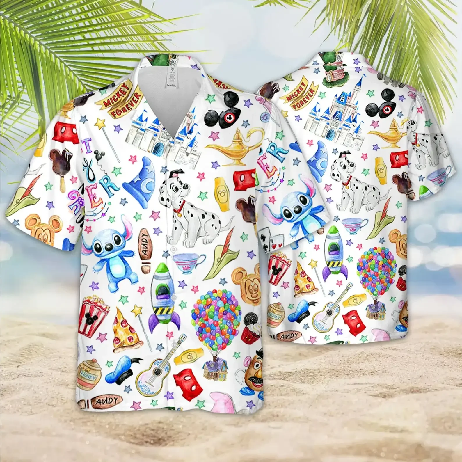 New Disney Best Day Ever Hawaiian Shirt Men's Fashion Button Hawaiian Shirt Disney Hawaiian Shirt Mickey Casual Beach Shirt