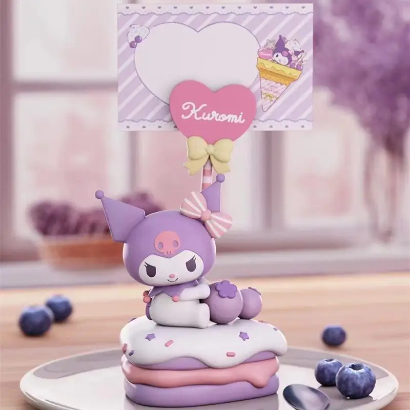 Hellokitty-modelo de pastel Kawaii, juguetes pequeños Kuromi, tarjeta de bendición de canela, adorno de escritorio de Pvc, coleccionables bonitos para niños, regalos