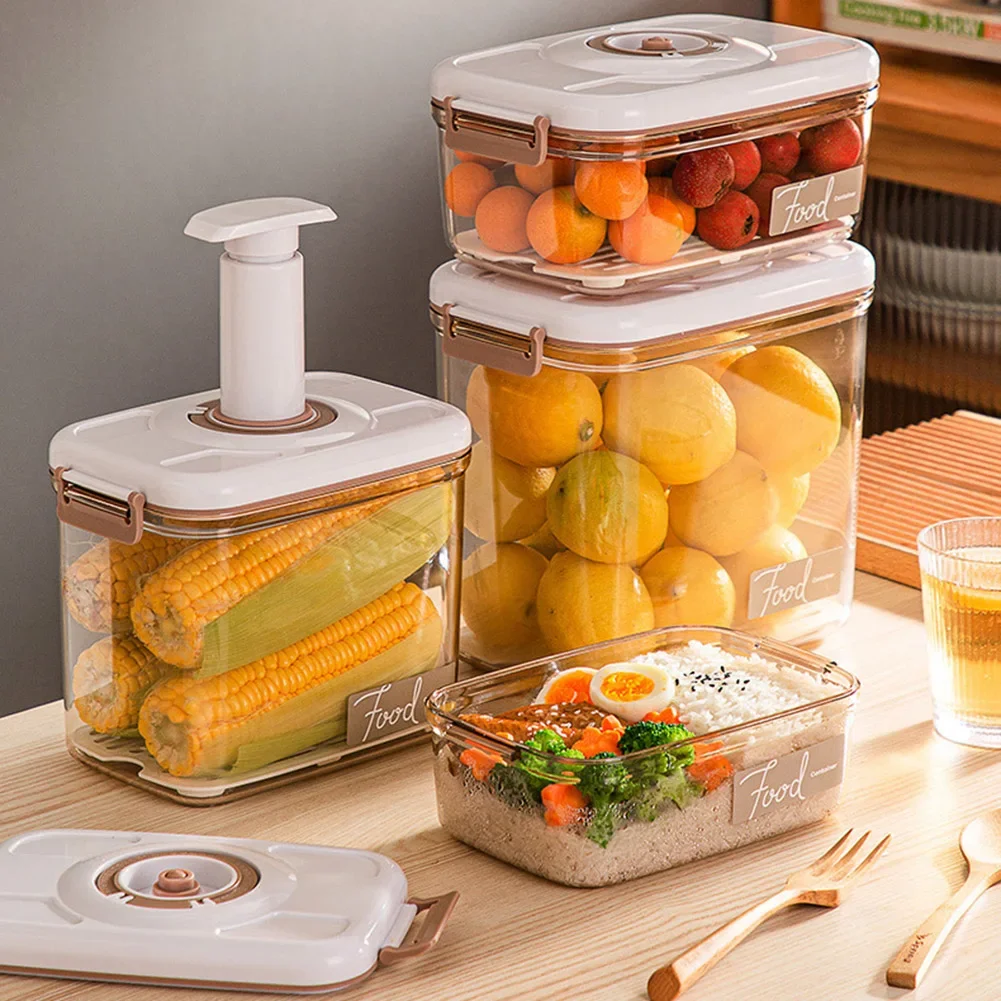 Vacuum Food Storage Box Food Dispenser Large Capacity Marinade Container Fresh-Keeping Multifunction for Meat Fruits Vegetables