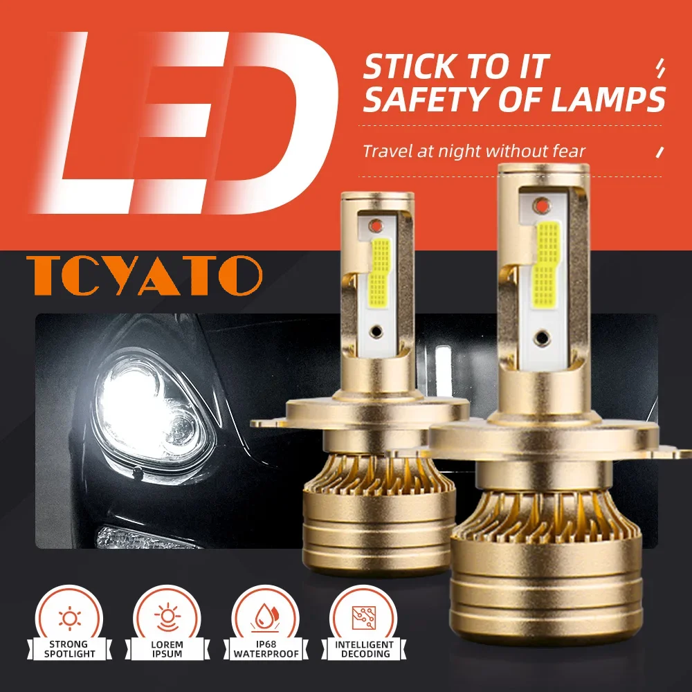 

TCYATO 2PC 6000K White LED Headlight Bulb V13 H1 H7 9005 9006 HB3 HB4 H4 High Low Beam Light Bulbs LED Auto Lamp Plug and Play