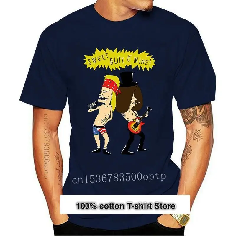 Camiseta negra divertida Unisex de Beavis y Butthead X Guns n'roses Sweet Butt OO Mine, 2021