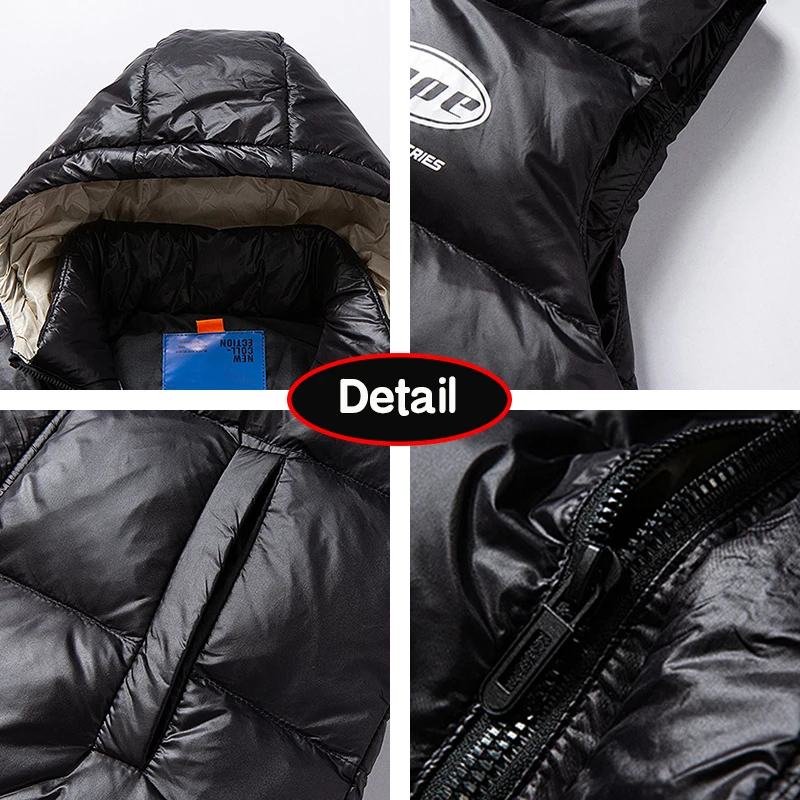 2024 Männer Herbst ärmelloses Fleece solide warme Kapuze Daunen weste Männer Winter Tasche Reiß verschluss Outdoor Freizeit Mode Weste männlicher Mantel