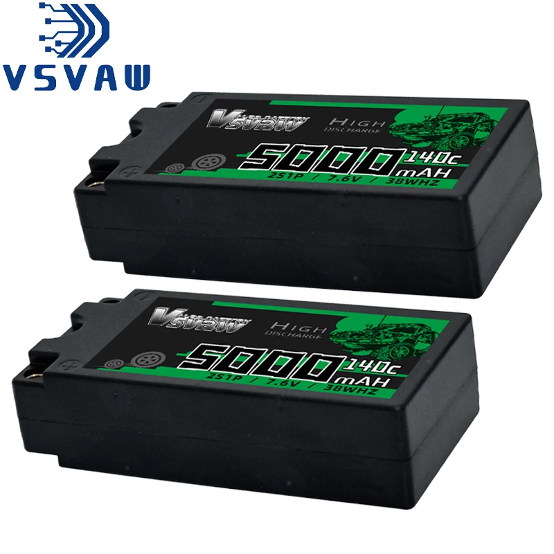 

Аккумулятор VSVAW 2S LiPo 7.6V 140C 5000mAh Middle NGP с разъемом 5 мм, в жестком корпусе, для радиоуправляемых машин, лодок, грузовиков, самолетов, БПЛА, гоночных дронов