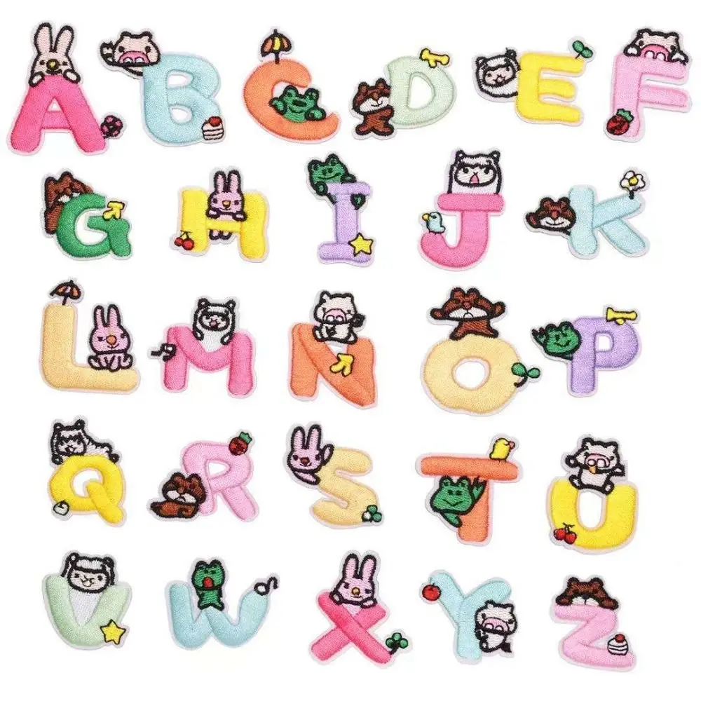 

Adhesive Backing Letters Patches Embroiled Letter Self Adhesive Clothing Decoration Patch Patch a-Z Chenille