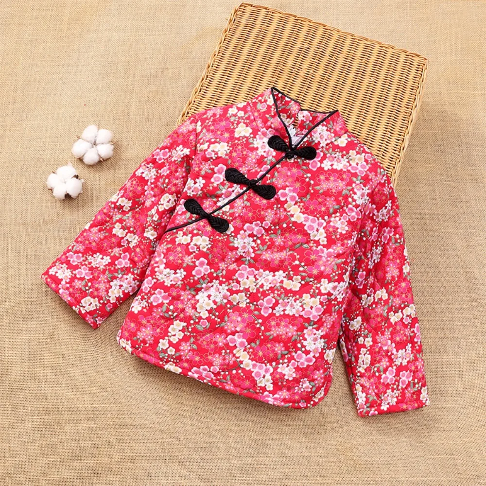 

Cheongsam Tops Hanfu Chinese Clothes Ethnic Style Girl Coat Kids Clothes New Year Party Children Clothing Vintage Baby Jacket