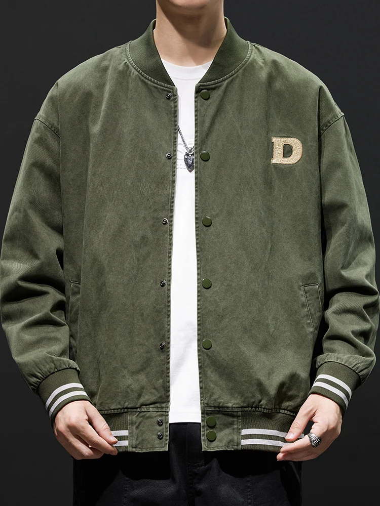 

Американская ретро-куртка-пилот с вышивкой, мужская свободная повседневная рабочая куртка в бейсбольном стиле, осенне-зимняя модная брендовая верхняя одежда