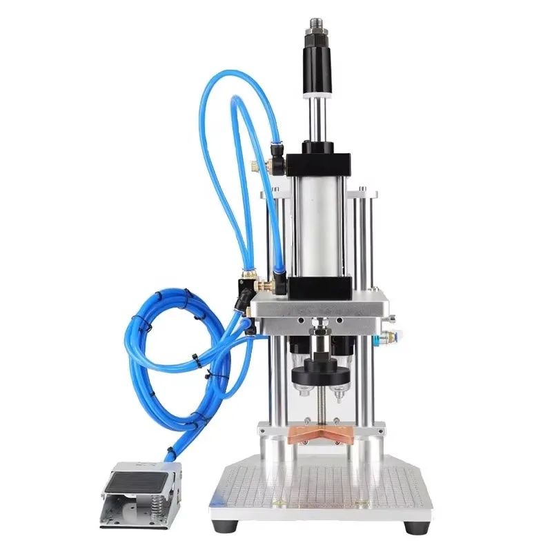 

70ZC Semi-Automatic Pneumatic Flip Top Cap Pressing Machine for Sesame Oil Glass Bottles for Food Beverage Chemical Packaging